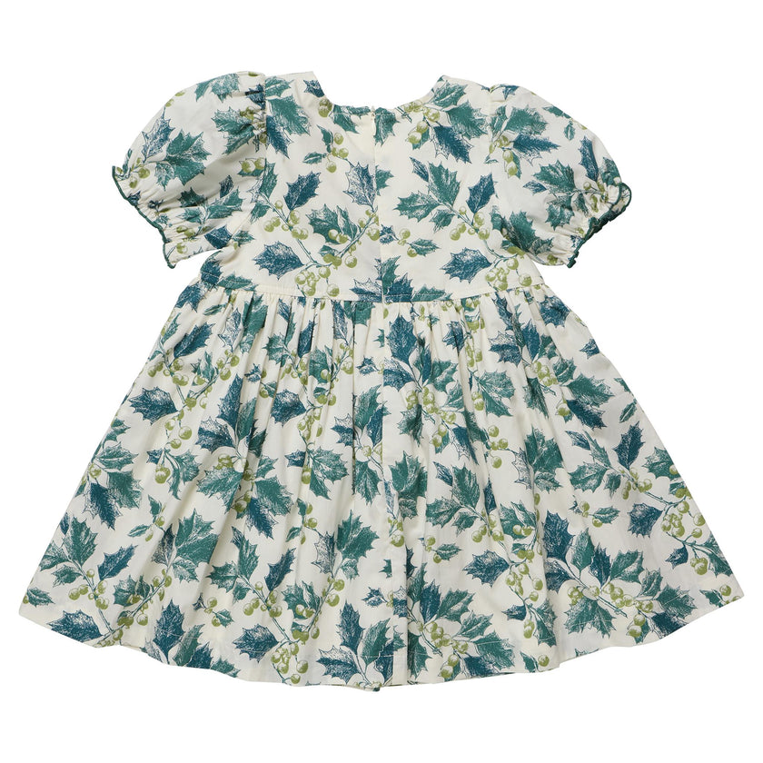 Girls Hermione Dress - Green Holly