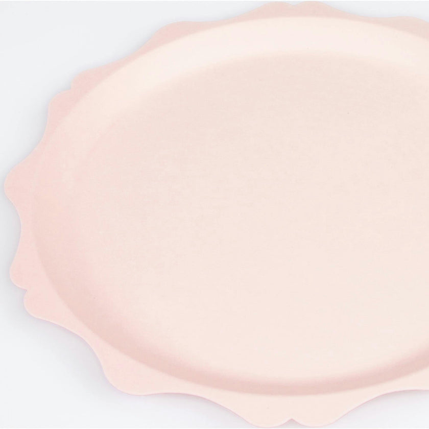 Pink Decorative Edge Compostable Side Plates