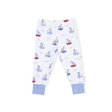 Bubbly Sailboats Blue - Short Sleeve Loungewear Set