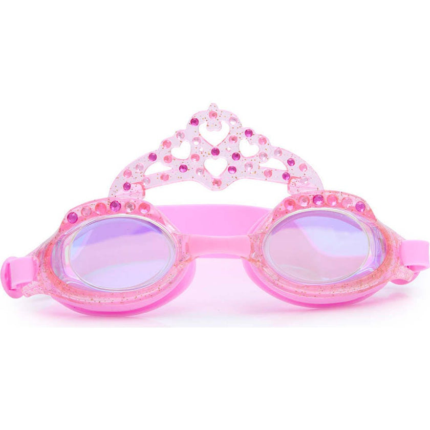 Pink Glitter Princess Crown Youth Swim Goggles