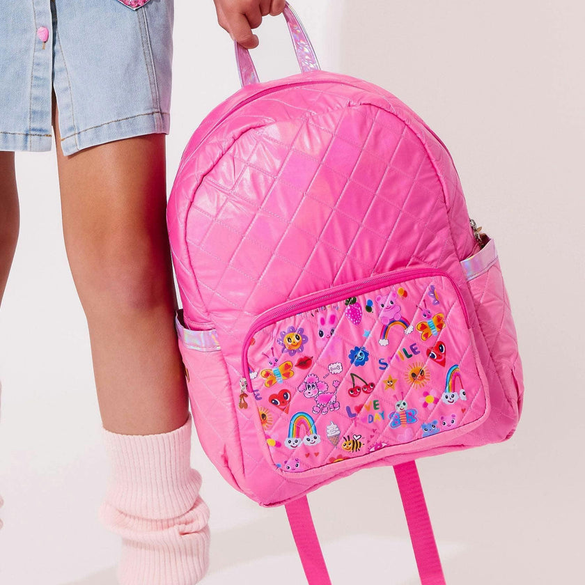 Doodle Art Quilted Backpack