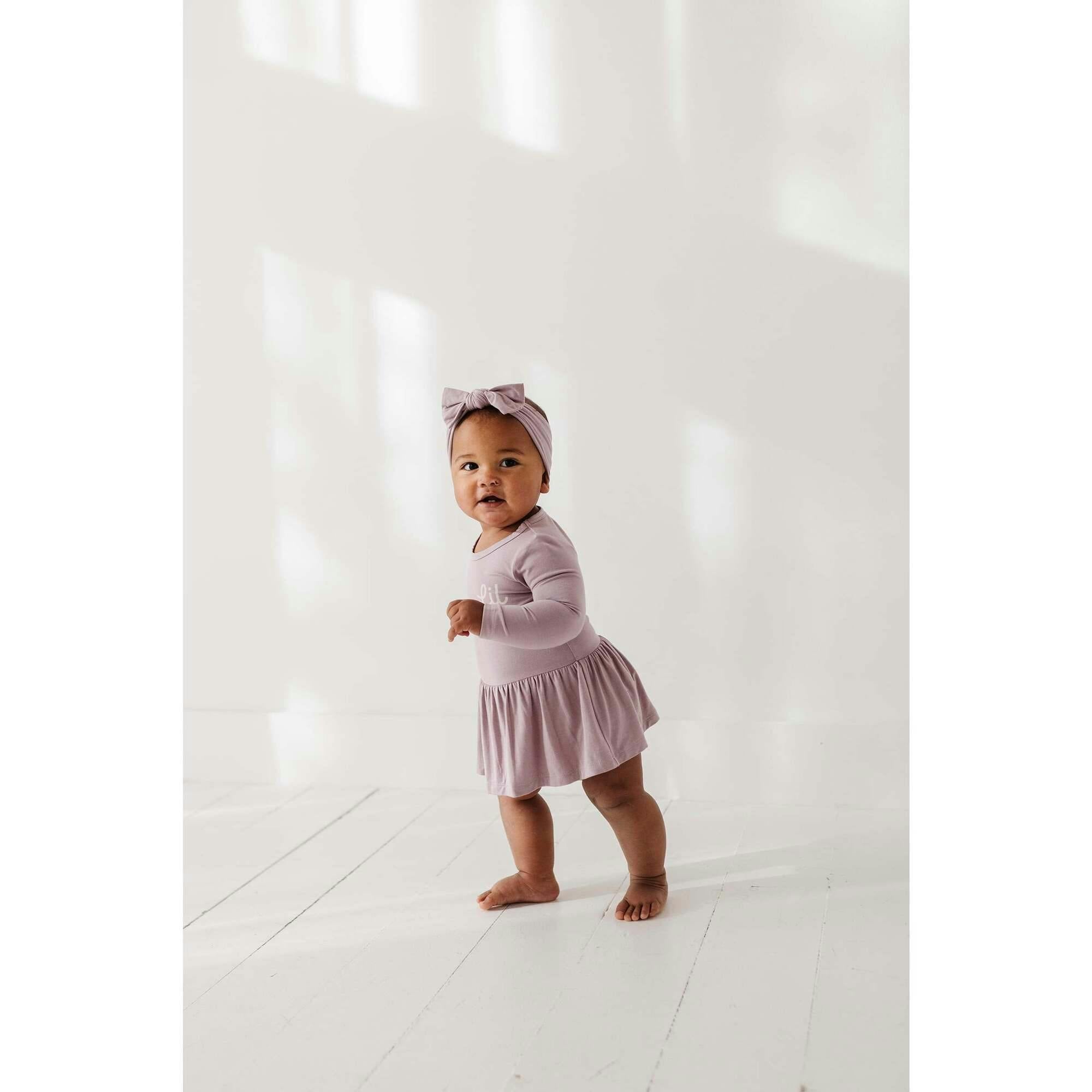 Girl's Bodysuit Dress Set Winter Floral