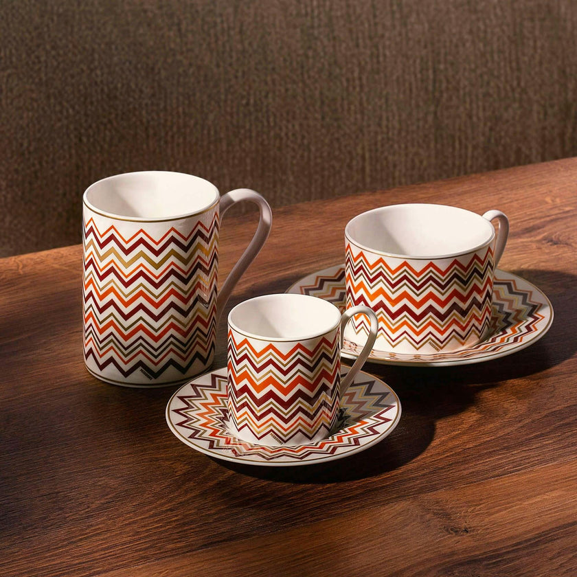 Tea Cup & Saucer Iconic Set of 2 In Luxury Box Diam. 3.3"