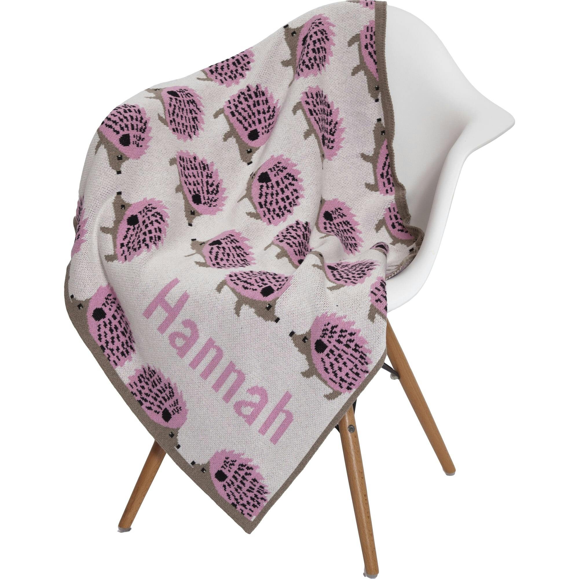 Monogrammed Baby Hedgehog Blanket