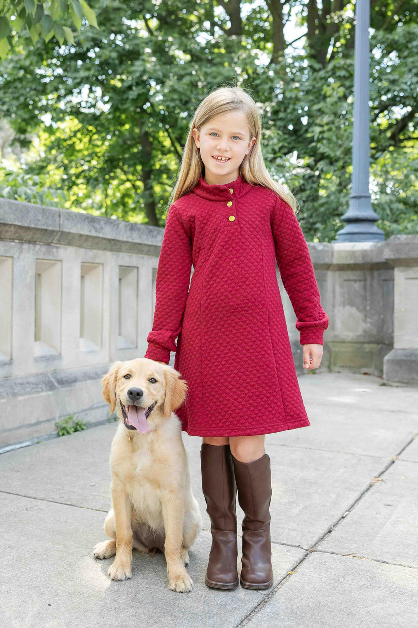 Quilted Knit Dress With Buttons