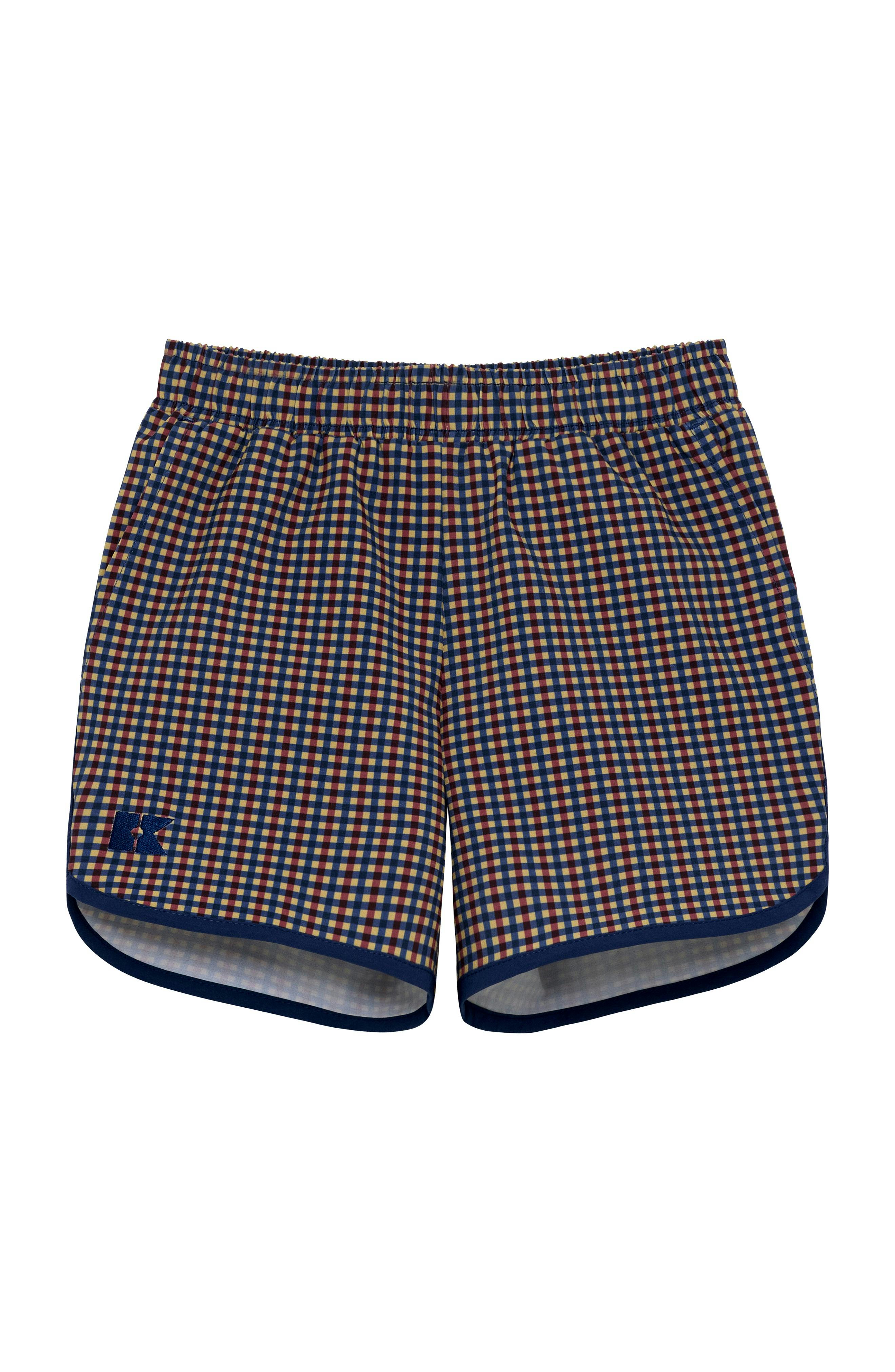 gingham retro super short with navy piping