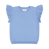 Short Sleeve Sweater With Ruffle