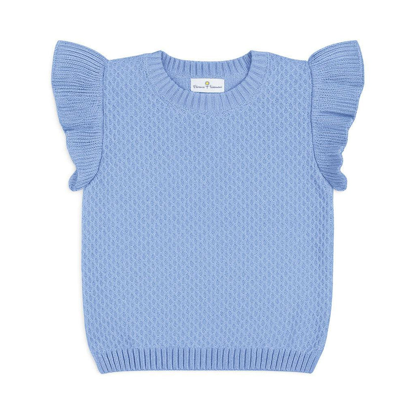 Short Sleeve Sweater With Ruffle