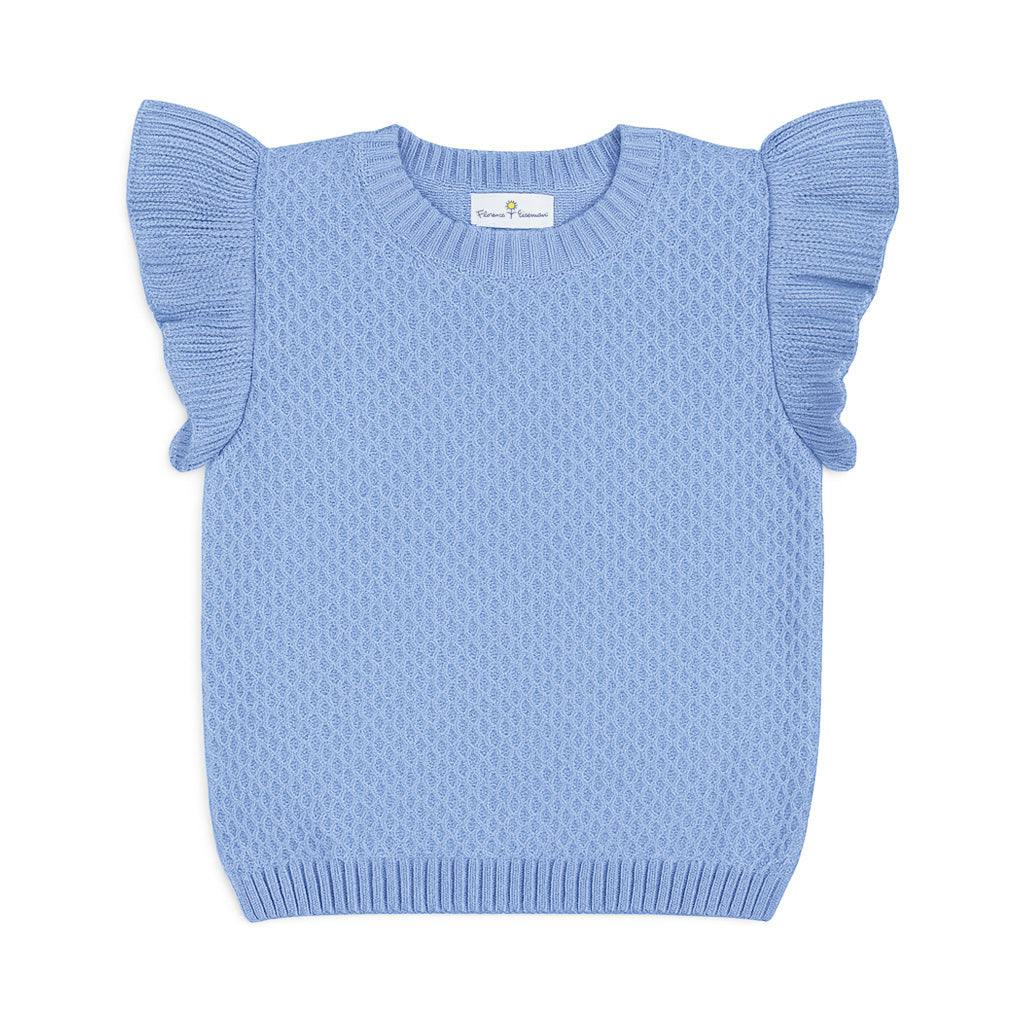 Short Sleeve Sweater With Ruffle