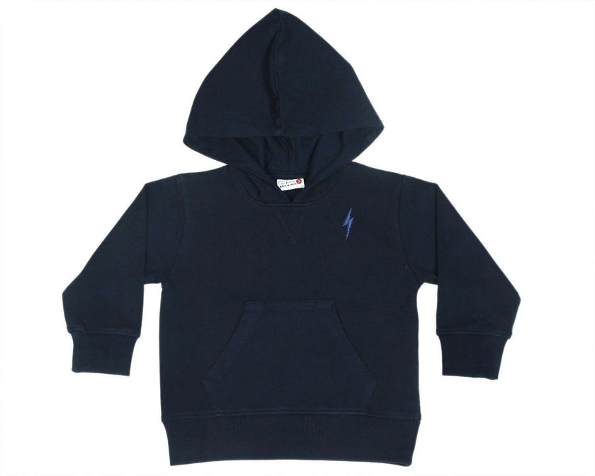 Kids Pullover Hoodie - Navy Bolt
