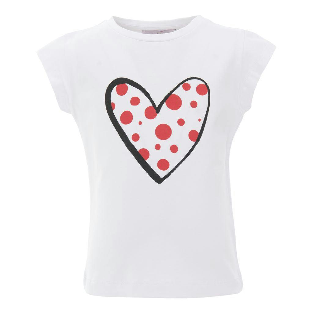 White Polka Dot Heart T-Shirt