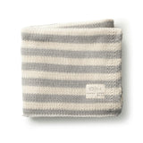 Iconic Stripe Knit Baby Blanket - Cool Grey