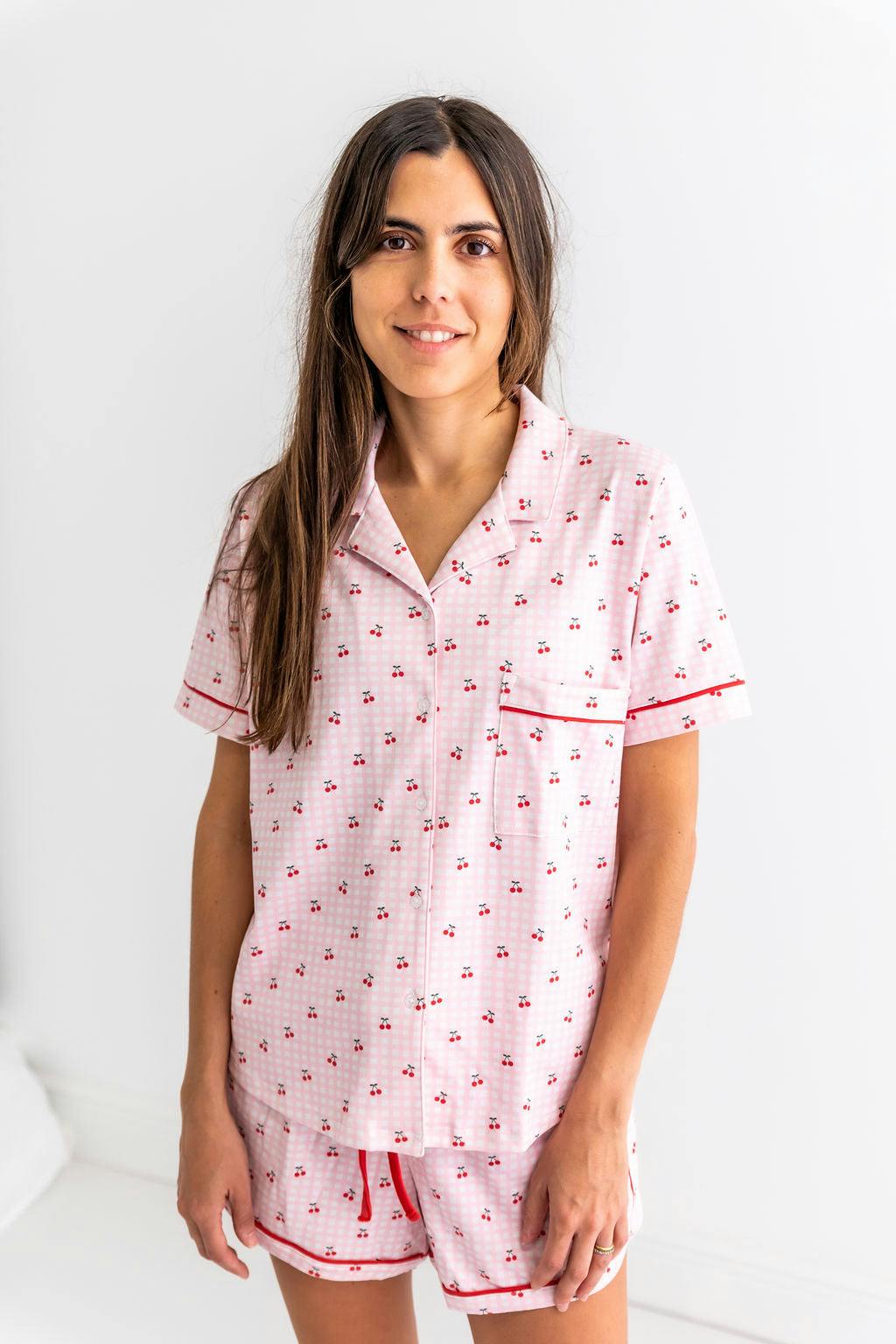 Cherries Woman's Pima Cotton Short Pajama Set