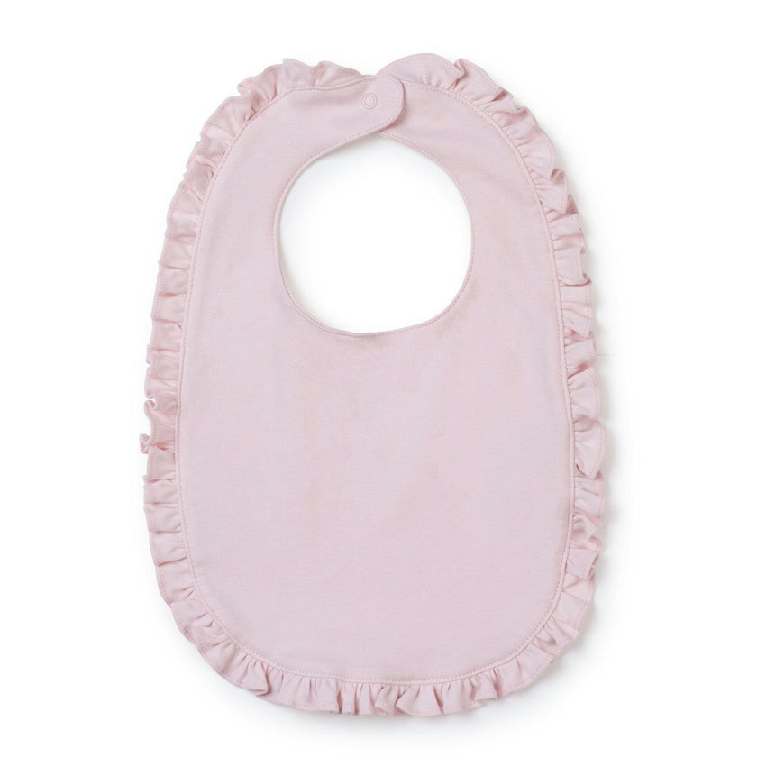 Ruffled Edge Pima Cotton Bib Light Pink