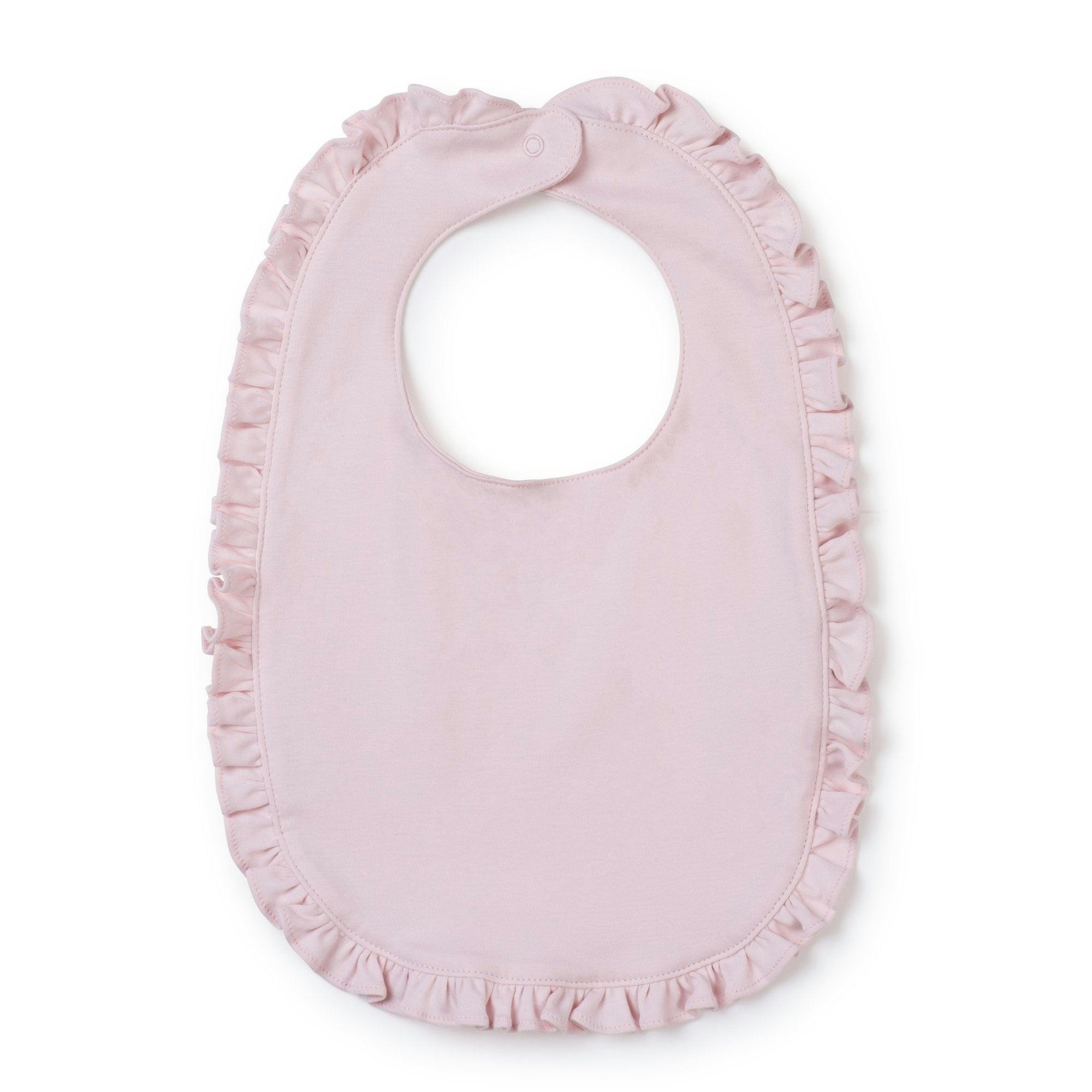Ruffled Edge Pima Cotton Bib Light Pink