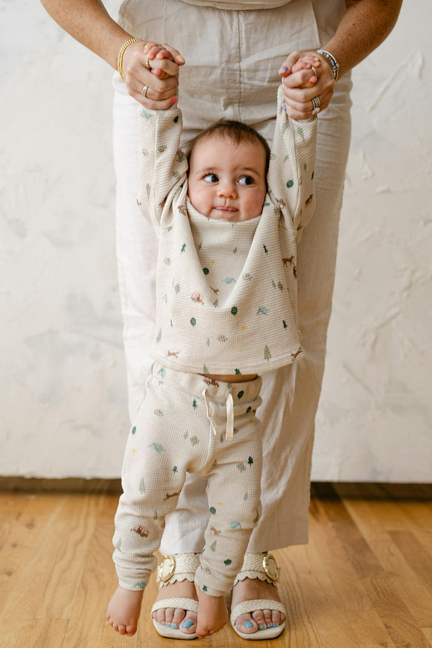 Organic Cotton Waffle Leggings in Camping