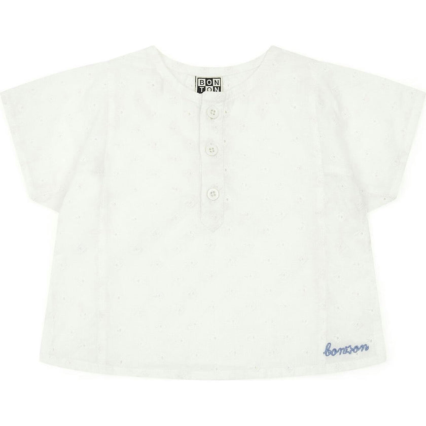 BONTON Classic Eyelet Cotton Baby Shirt