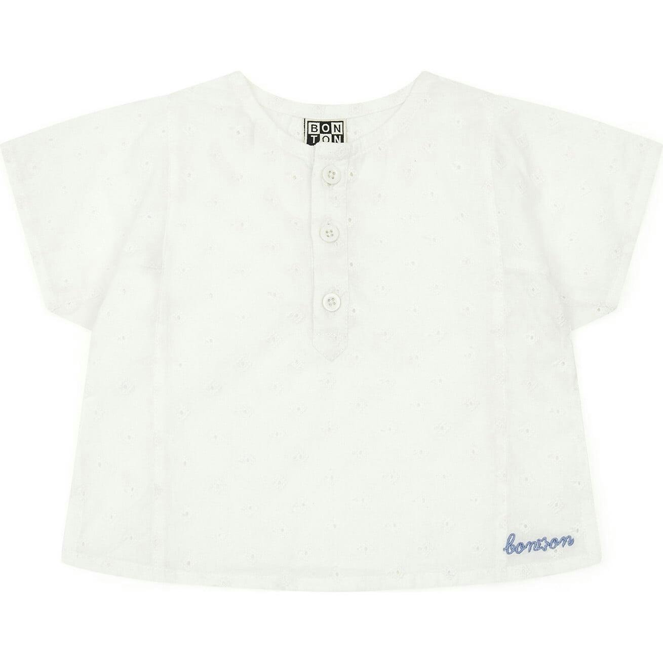 BONTON Classic Eyelet Cotton Baby Shirt