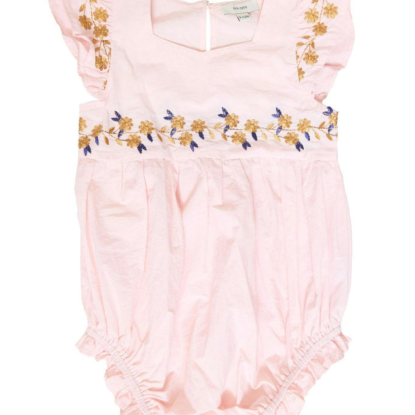 Baby Hattie Romper in Embroidered Spring Floral