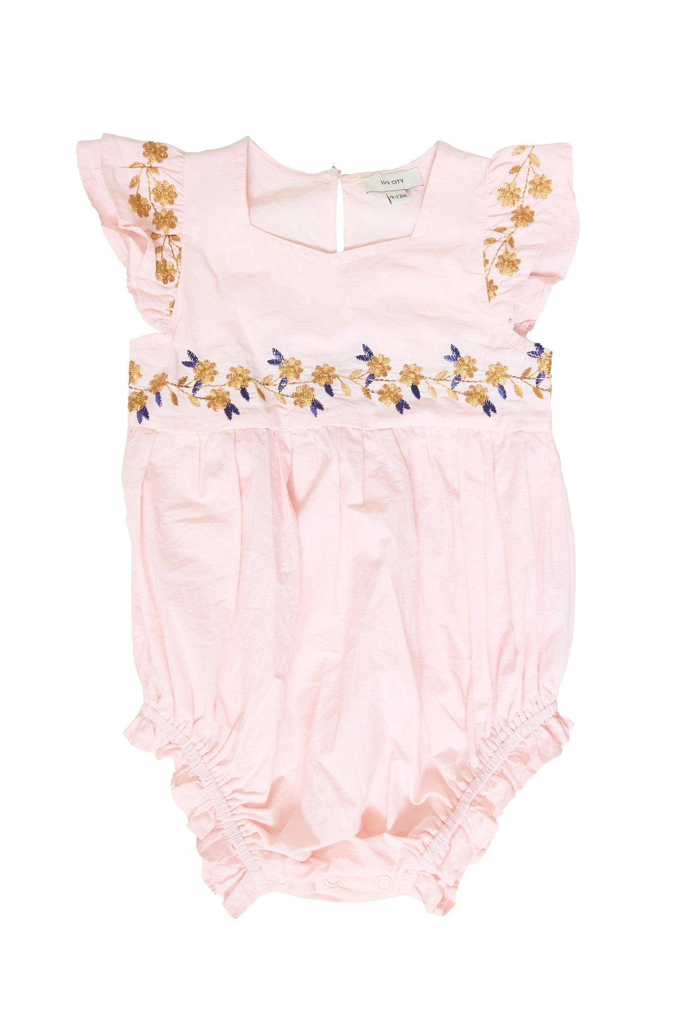 Baby Hattie Romper in Embroidered Spring Floral