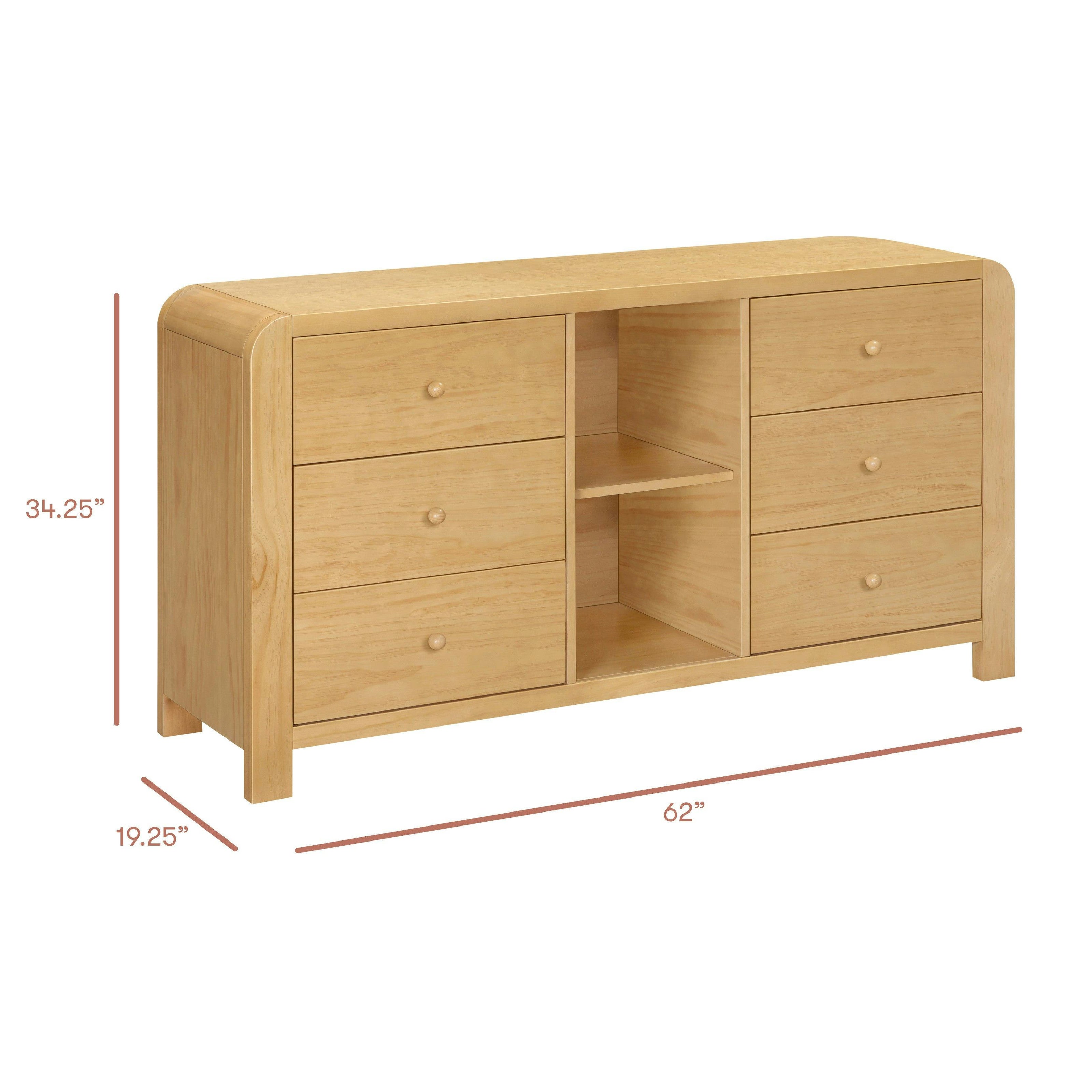 Babyletto Kids TipToe 6-Drawer Assembled Dresser with Cubbies