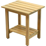 Kellie 16.1" Cottage Classic Slatted Solid Acacia Wood Indoor/Outdoor Shower Bench with Shelf