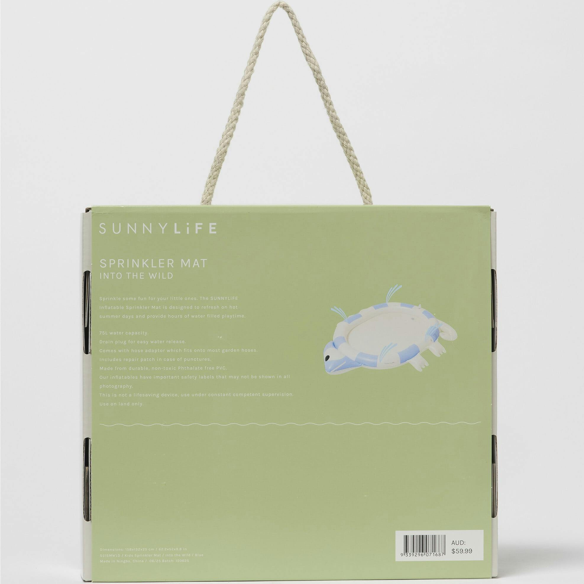 Kids Sprinkler Mat: Into The Wild Blue Lizard