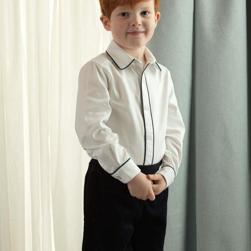 Formal Piped Pique Shirt