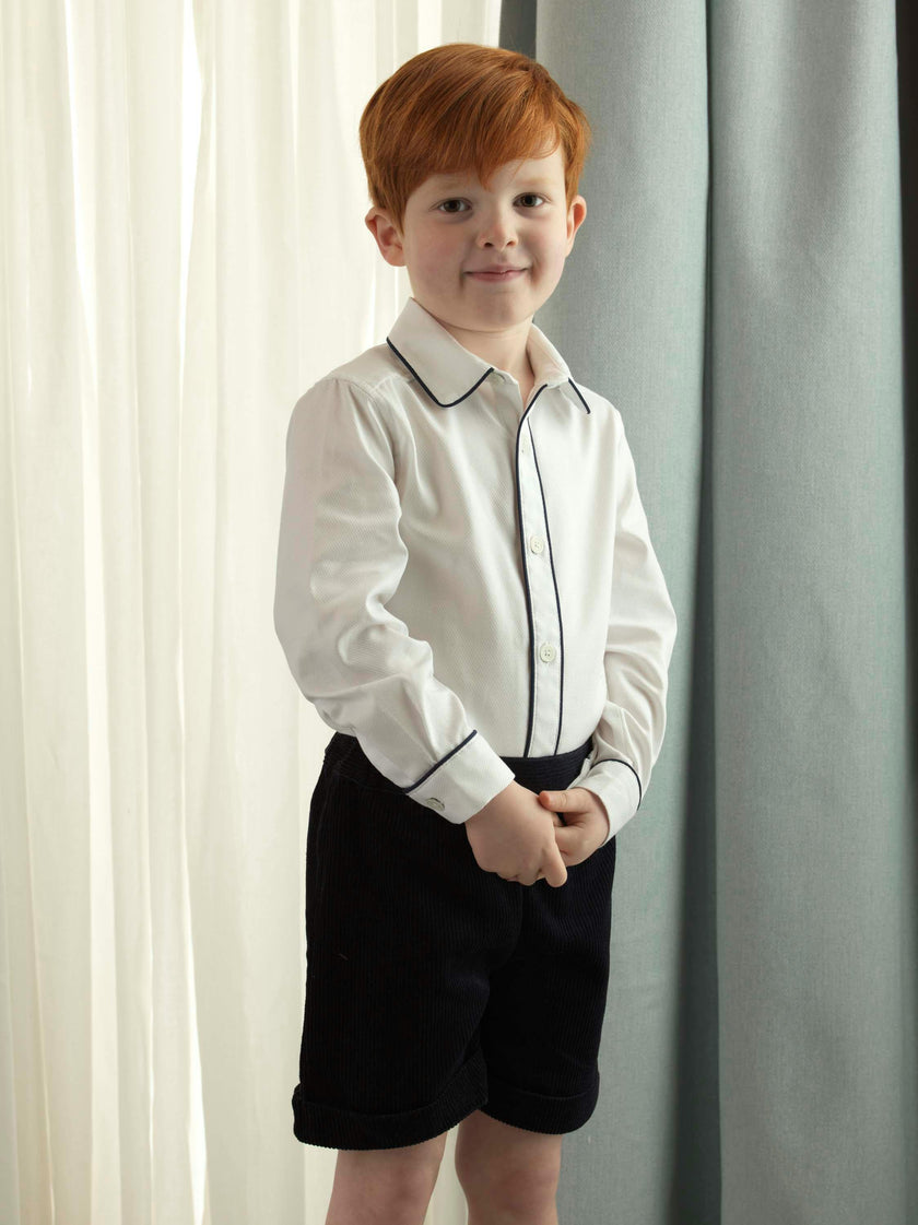 Formal Piped Pique Shirt