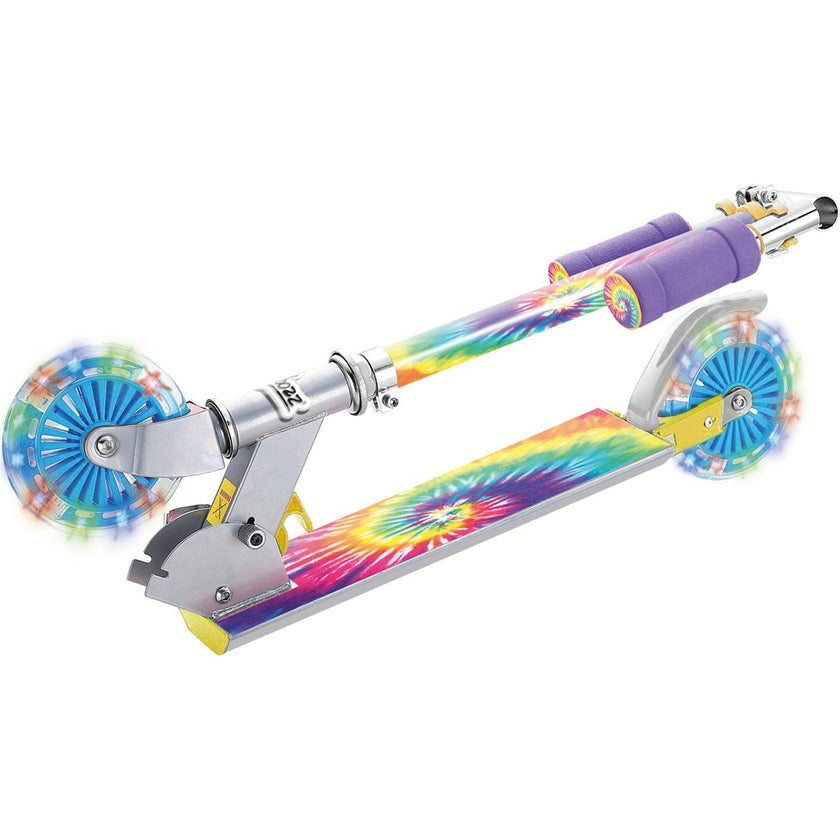 Ozbozz Tie Dye Foldalbe Scooter - Light UP Wheels