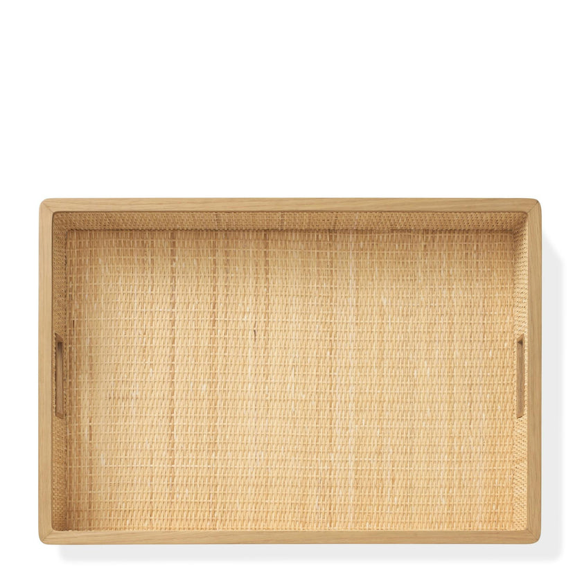Colette Cane Tray with Wood Tray