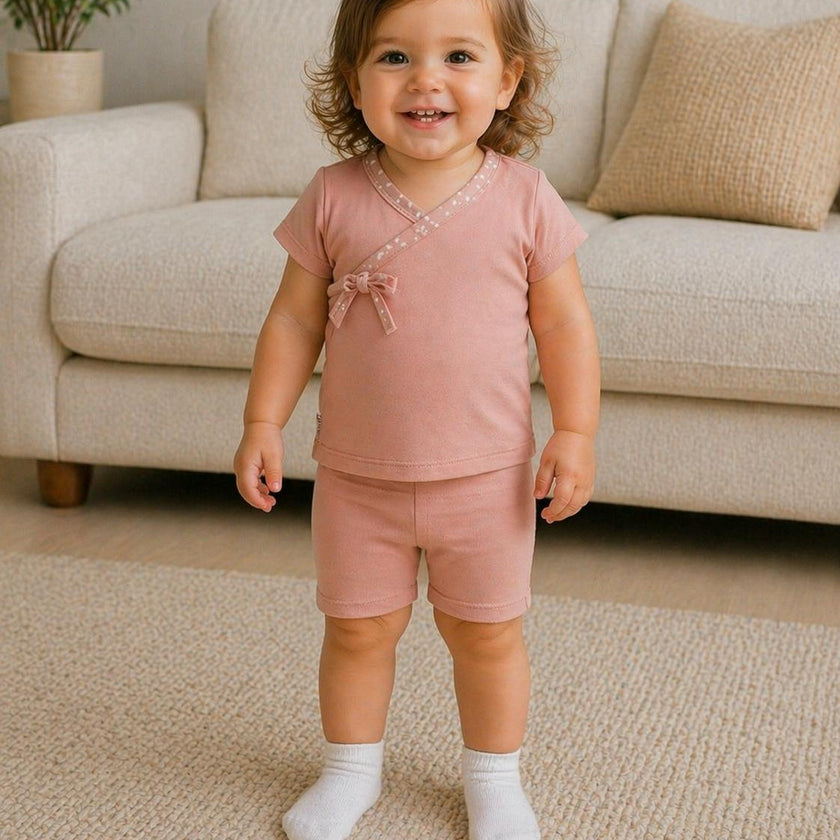 Speckled Wrap Top & Short Set