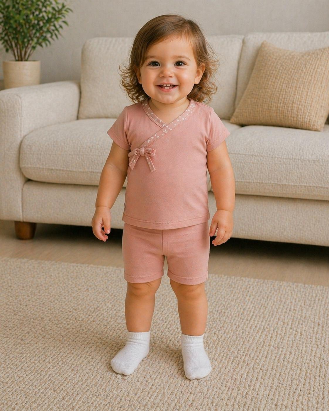 Speckled Wrap Top & Short Set