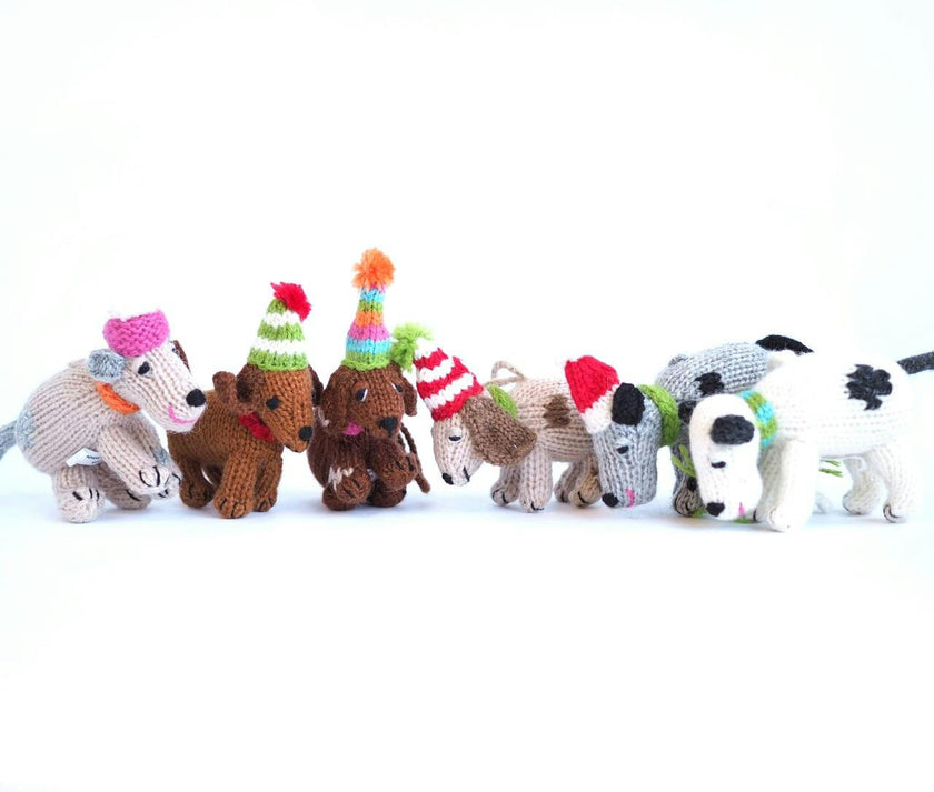 Holiday Dog Ornaments, Set of 6
