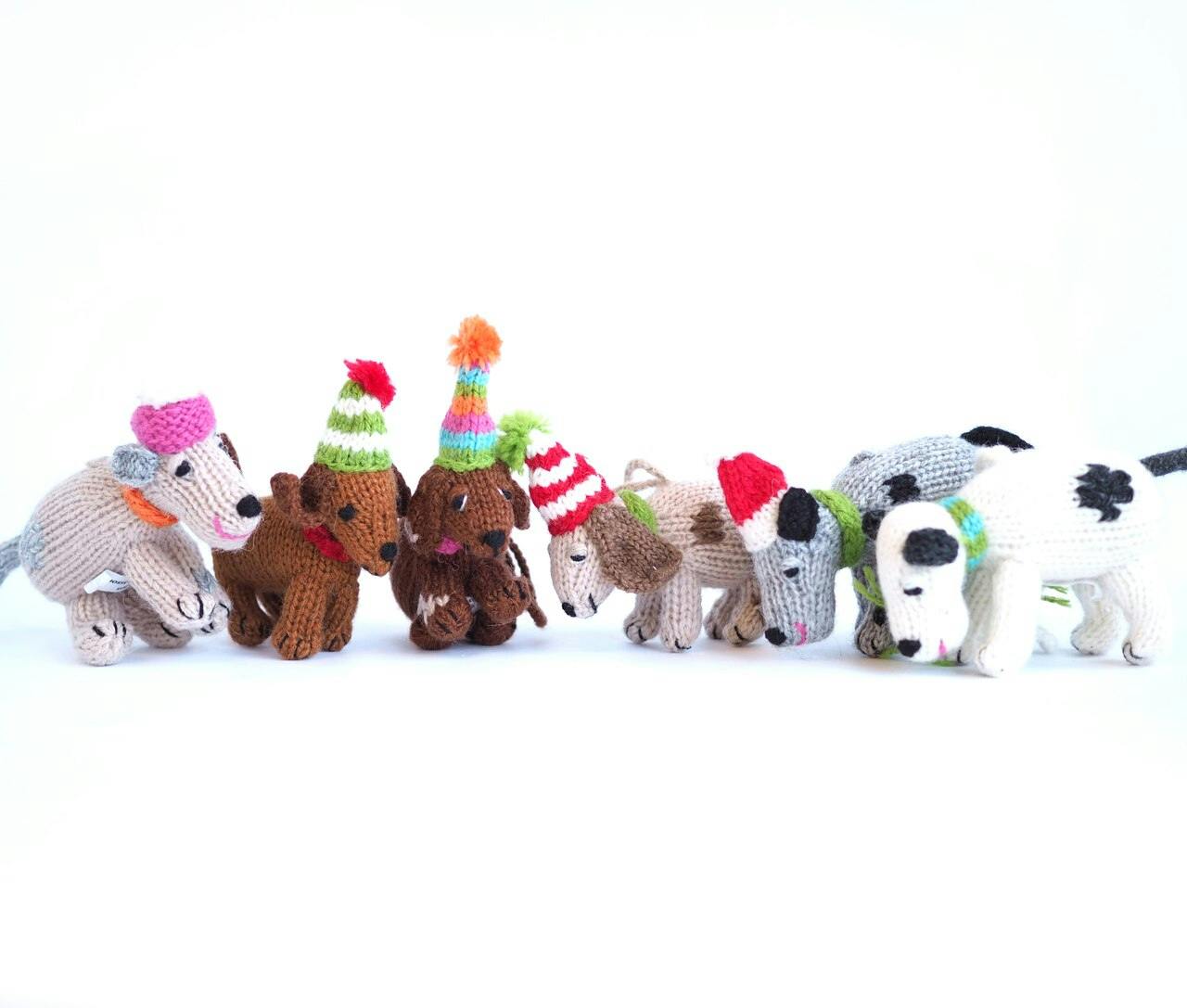 Holiday Dog Ornaments, Set of 6