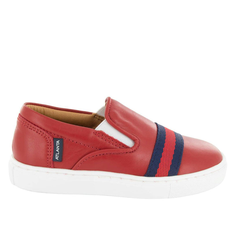 Slip On Sneaker, Red Smooth Leather