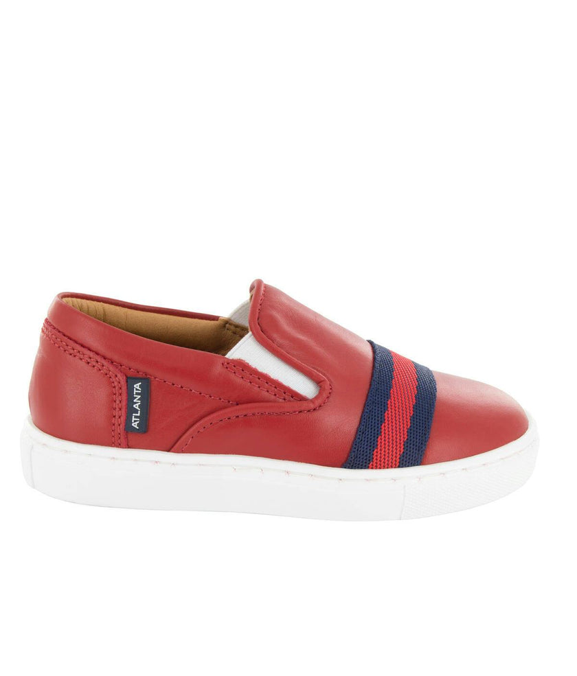 Slip On Sneaker, Red Smooth Leather