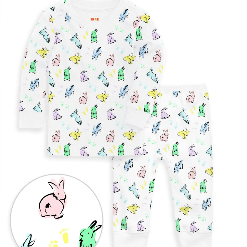 The Organic Long Sleeve Pajama Set [Bunny Hop]