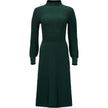 Organic Mock Neck Bodice Stitch Sweater Dress, Green