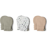 STAY ON 3-PACK MITTS | MOSS + TERRAZZO + SANDSTONE — Bamboo Organic Cotton Blend, 0–6M