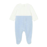 Blue Teddy Applique Overalls Babysuit