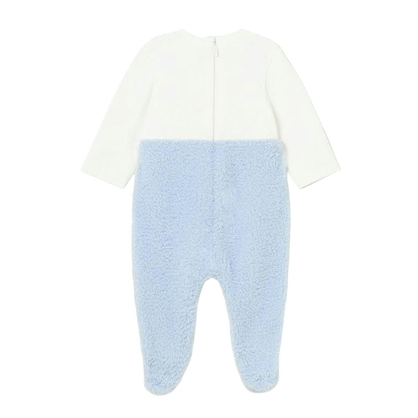 Blue Teddy Applique Overalls Babysuit
