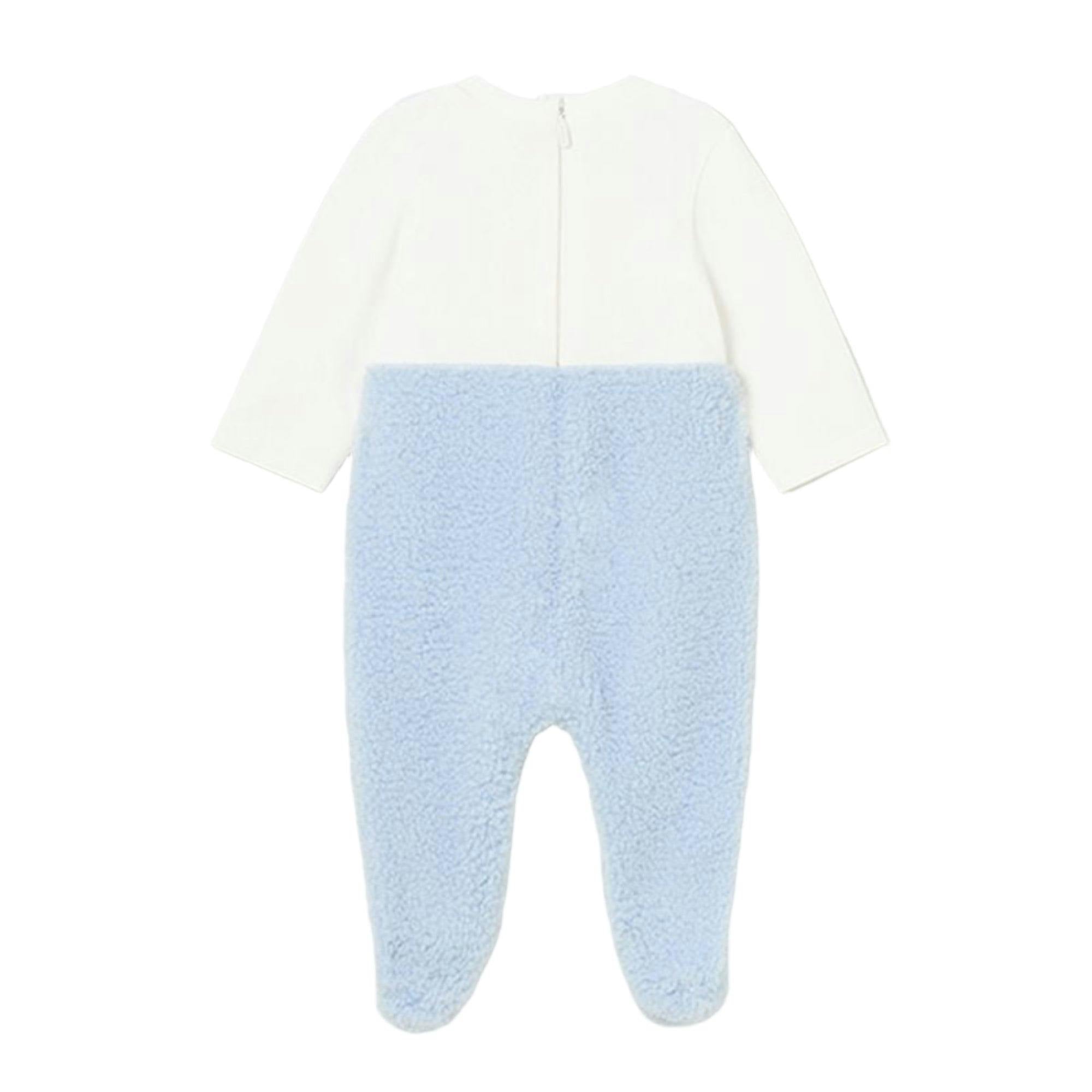 Blue Teddy Applique Overalls Babysuit