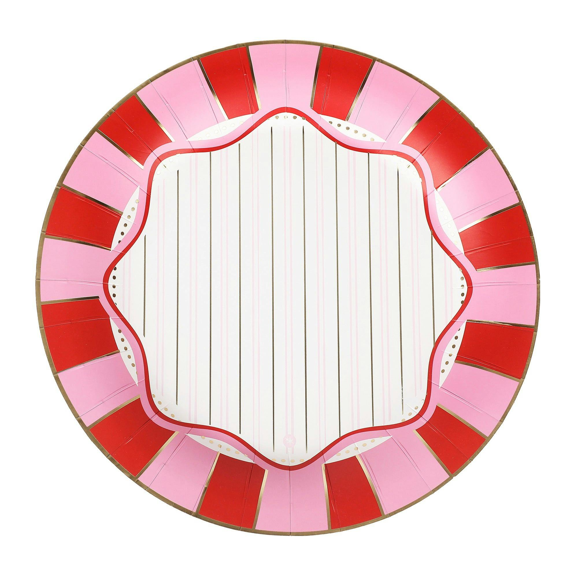 Packed Party Red and Pink 10 In Plate, Party Ware