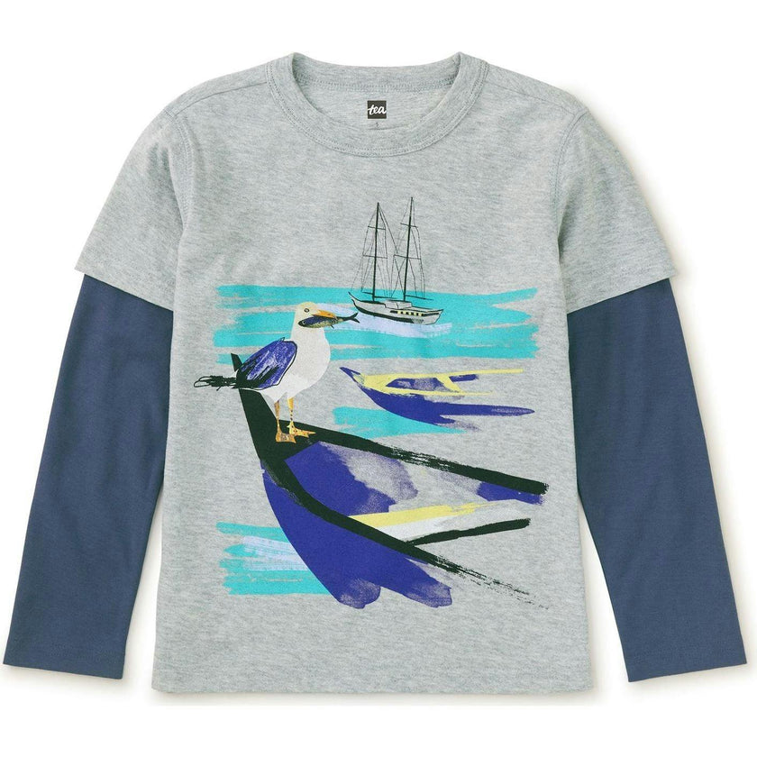 Seagull Snack Layered Tee, Grey