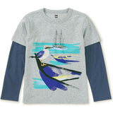 Seagull Snack Layered Tee, Grey