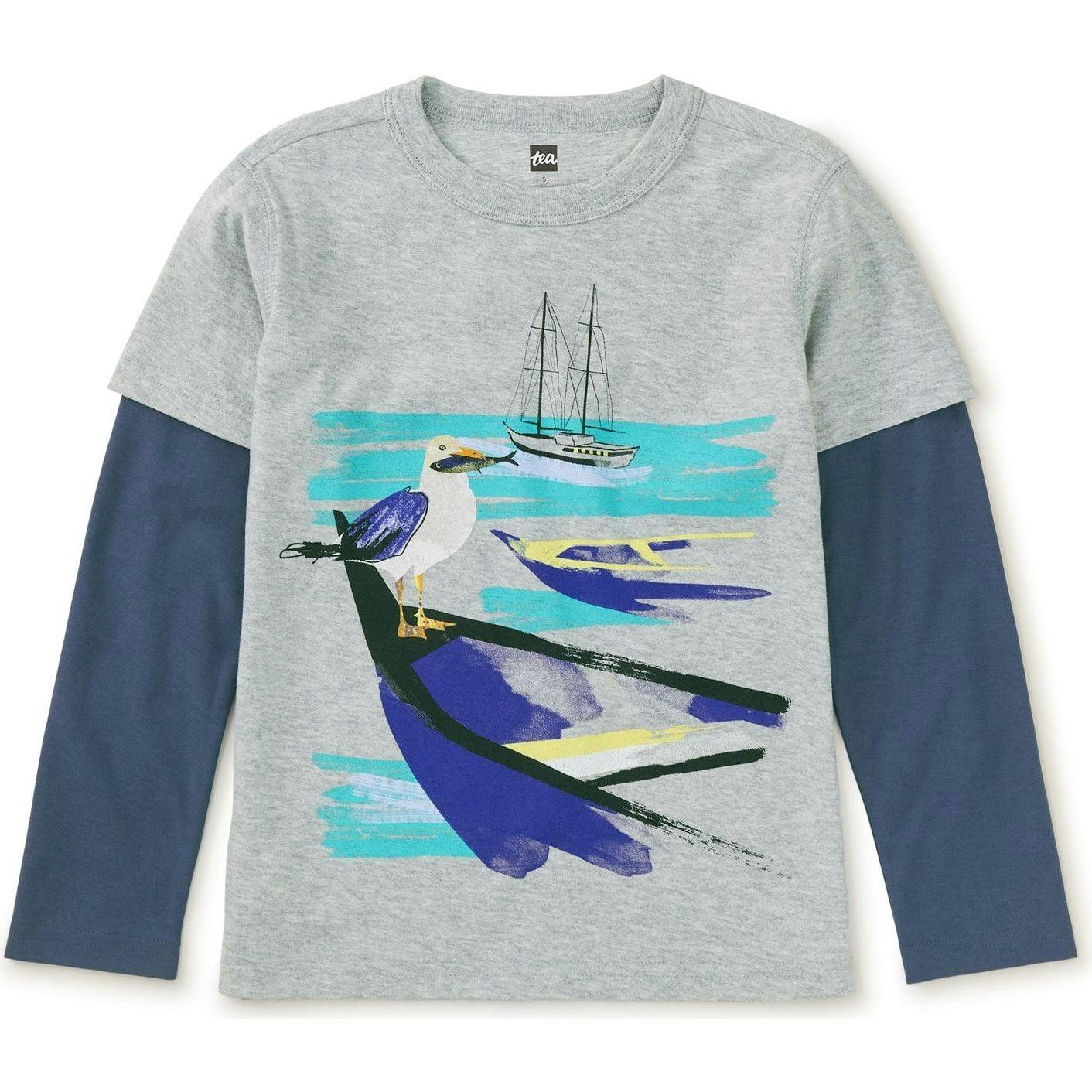 Seagull Snack Layered Tee, Grey