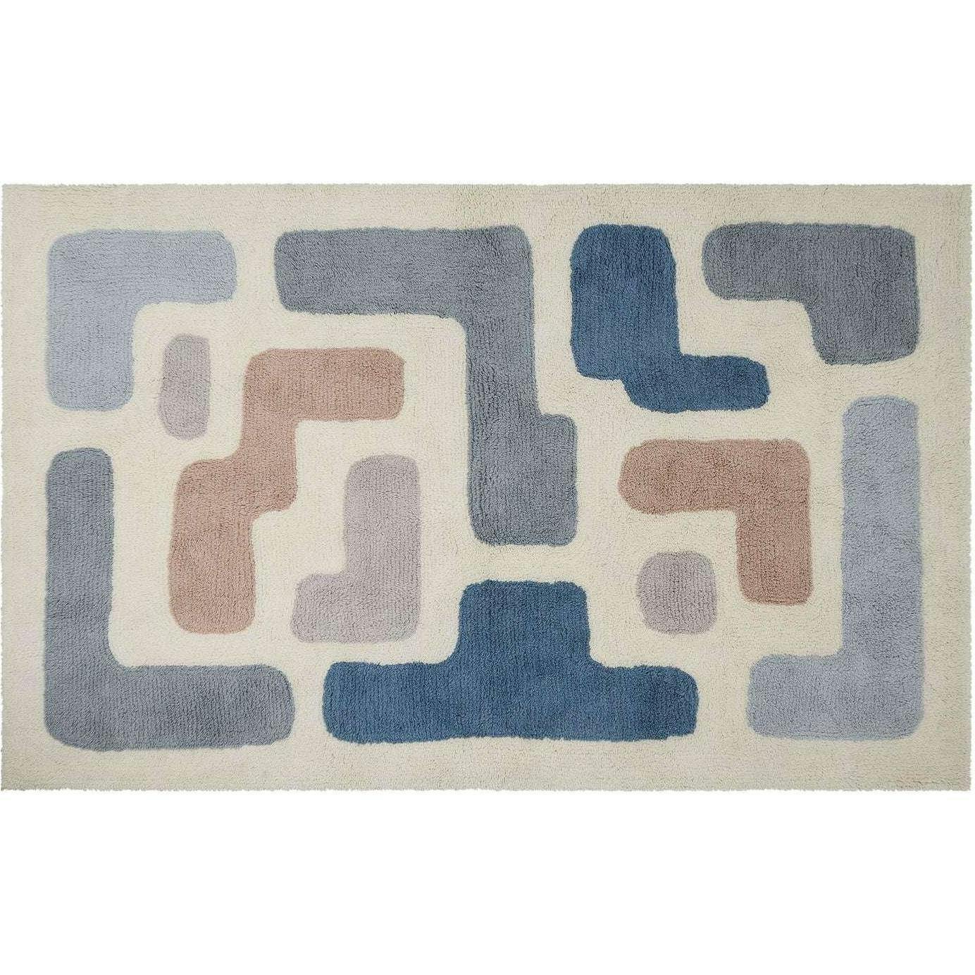 Stacked Washable Wool Area Rug
