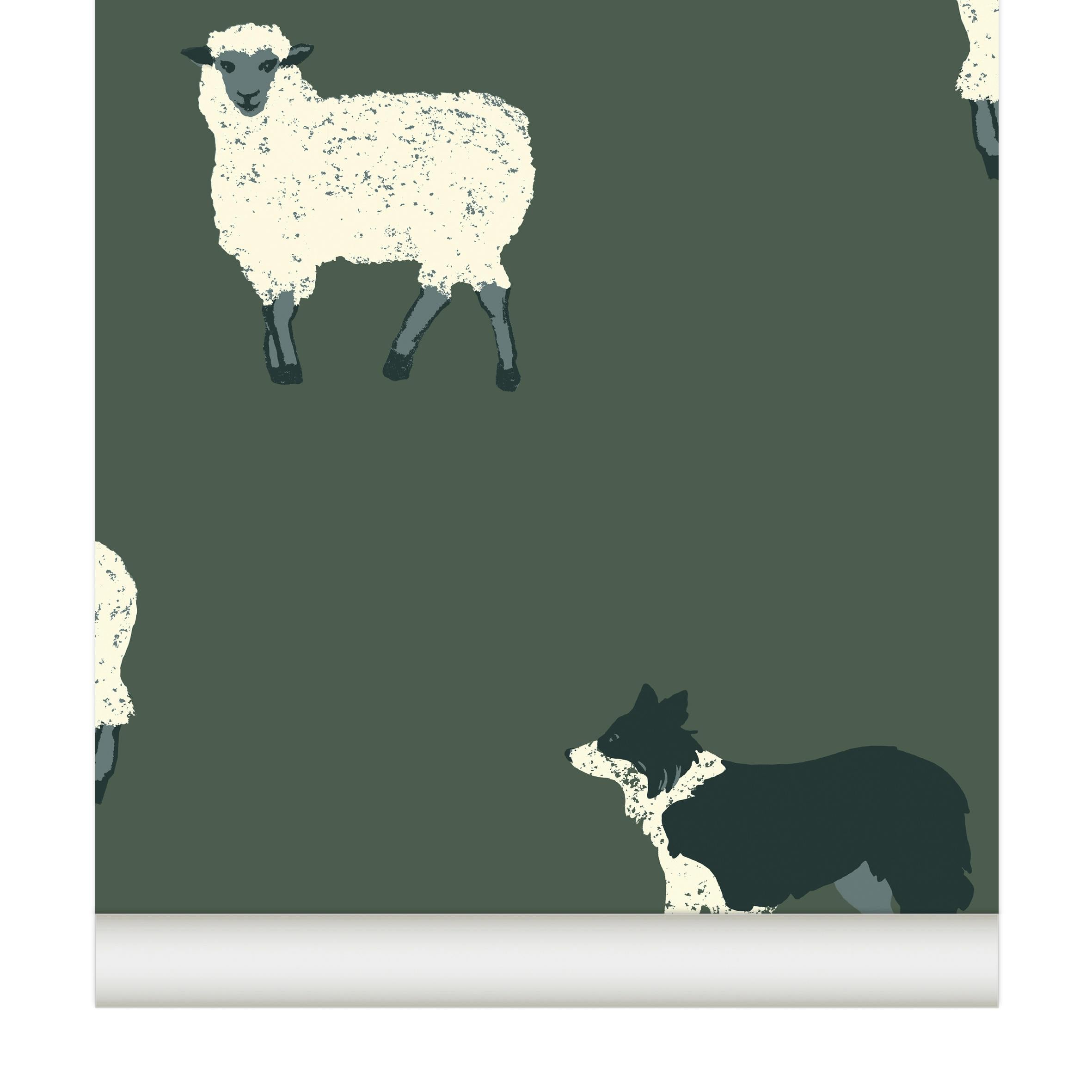 Papier peint Moutons coloris Fumé