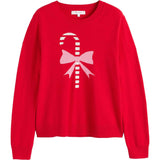 Wool-Cashmere Candy Cane Sweater